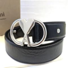 即購入⭕️アミパリス AMI PARIS ハートロゴ レザーベルト ブラック 即購入⭕️アミパリス AMI PARIS ハートロゴ レザーベルト ブラック