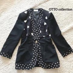 オットーコレクション ハート柄 クロップドジャケット 長袖 7 肩パッド