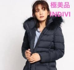 極美品 INDIVI ダウンジャケット ブラック38 3way リアルファー - メルカリ