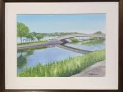 水彩画「春の千波湖」のサムネイル