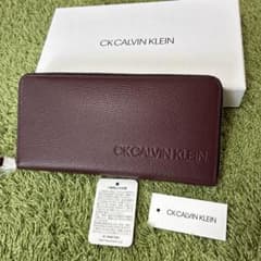 カルバンクライン 長財布 19800円 本革 ボルドー 803635 - メルカリ
