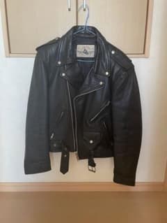 90s FOOR STEP 本革 レザー ダブルライダースジャケットのサムネイル