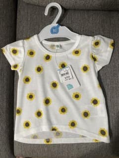 ひまわり柄 半袖Tシャツ 80cm