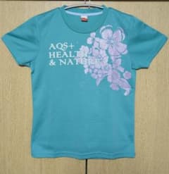 aqs+ 半袖 Tシャツ レディース　Mターコイズブルー 花柄のサムネイル