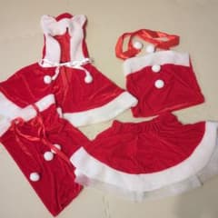 サンタ コスプレ衣装 ケープ付き 4点セット　クリスマスのサムネイル