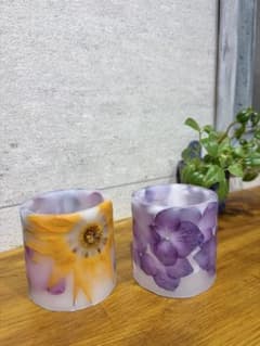 ハンドメイド　ボタニカル キャンドルホルダー 2個セットのサムネイル