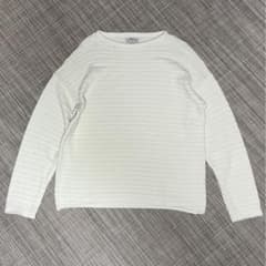 80s~イタリア製 ARMANI JEANSざっくり編み 白系ローゲージニット