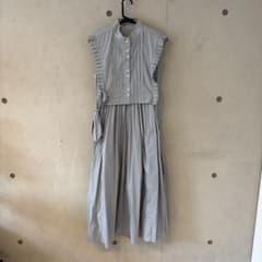 SNIDELノースリーブ シャツワンピース プリーツ フリル