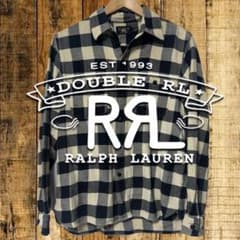 名作 RRL ラルフローレン リネン混紡 ブロックチェック 長袖シャツ 