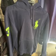 Polo Ralph Lauren パーカー ネイビー 蛍光ロゴ ビックポニーのサムネイル