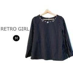 新品 ビジュー付きストライプ長袖ブラウスのサムネイル