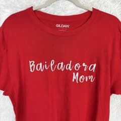 GILDAN Bailadora Mom ロゴプリントTシャツ レッド L 古着のサムネイル