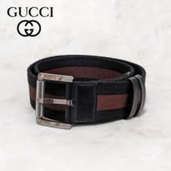 GUCCI グッチ シェリーライン ブラック ブラウン ストライプ ベルト