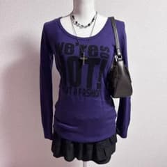 y2k 平成ギャル ダークコア グランジ 英字 トップス ピチニット - メルカリ