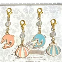イルカと貝殻のマスクチャーム】ハンドメイド ビーズ 夏ピアス