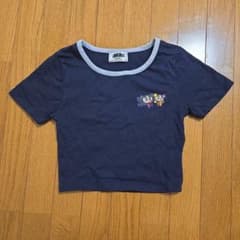 ANGEL BLUE クロップド丈 半袖Tシャツ ネイビーのサムネイル