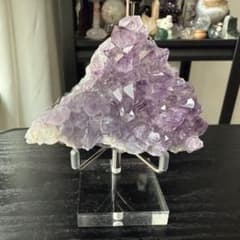 天然石 タイチンルチルクォーツ共生アメジストの原石 置物共生NO