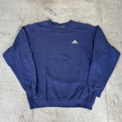 adidas 90s 万国旗タグ スウェット 裏パイル 短丈 茄子紺 フェード