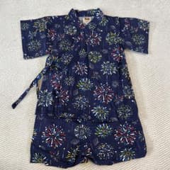 Disney様専用 ネイビー　花火柄 甚平 80cmのサムネイル