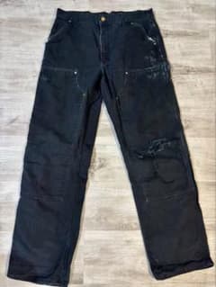 366 Carhartt ダブルニー ブラック メキシコ製 フェードのサムネイル