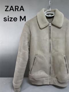 ZARA ボアジャケット フェイクスエード ベージュ M 冬服　メンズのサムネイル