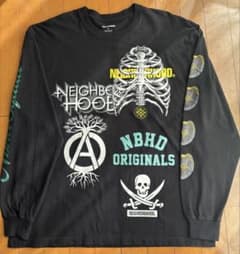 NEIGHBORHOOD ロンT 長袖 ブラック グラフィックスカル ストリートのサムネイル