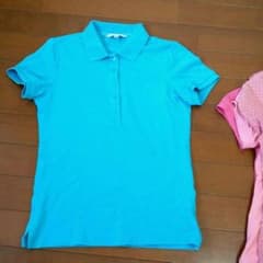 ユニクロ　ポロシャツブルー&ドットのサムネイル