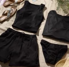 【Brand New with Tags】Women's Swimsuit 4-Piece Set, Black