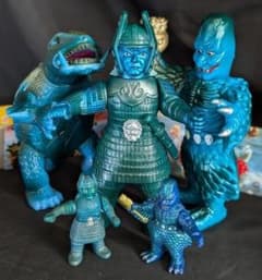 大魔神＆ガメラ＆ダイモン（マルサン・Ｍ１号）大映怪獣ソフビ３体セット＋２ 大魔神＆ガメラ＆ダイモン（マルサン・M1号）大映怪獣ソフビ3体