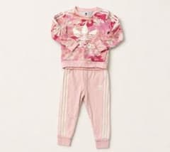 adidas キッズ ジャージ セットアップ ピンク 92cmのサムネイル