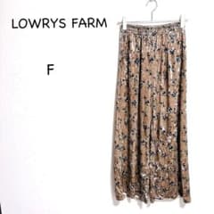 ローリーズファーム ベロア 花柄ワイドパンツ F ピンクブラウン ベルベット
