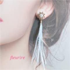 ウェディング ファー ピアス ２wayのサムネイル