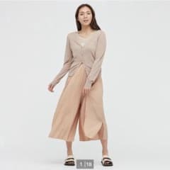 UNIQLO ワッシャーサテンスカートパンツ Mのサムネイル