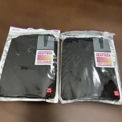 UNIQLO HEATTECH レギンス150サイズ ブラック2枚組のサムネイル