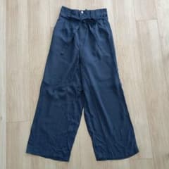a.g.plus ハイウエストパンツ ネイビー M
