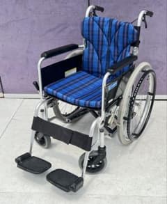 カワムラサイクル 介助用車椅子 ブルーチェック柄 - メルカリ