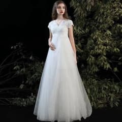 ウェディングドレス 二次会 花嫁　Ａラインドレス　マタニティ　前撮りのサムネイル