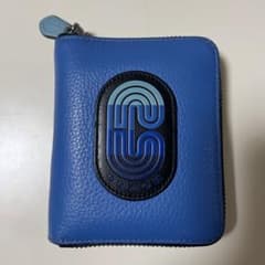 COACH コーチ 二つ折り財布 ファスナー 青 ブルーのサムネイル