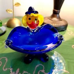 ベネチアングラス ムラーノ ピエロ オブジェ 小物入れ 灰皿 ガラス細工