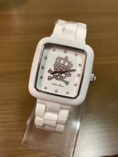 サクリナ クラウン&スカル レディース腕時計 ホワイト 電池交換済稼働中