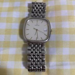 貴重】オメガ/デビル/シルバー/スクエア/クオーツ/プッシュ式/メンズ腕時計