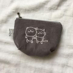 ハンドメイド くたっとしてる くまネコのポーチのサムネイル
