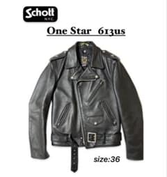 Schott ショット ダブルライダースジャケット ワンスター 613US 36のサムネイル