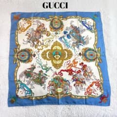 GUCCI 大判スカーフ ル・ロワ・ソレイユ シルク100% ヴィンテージ GUCCI 大判スカーフ ル・ロワ・ソレイユ シルク100% ヴィンテージ
