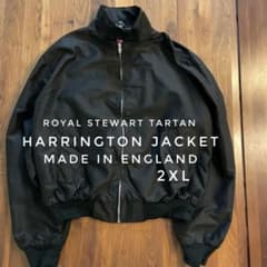 【英国製】ハリントンジャケット　ロイヤル スチュアート タータン 2XL 黒 英国製】ハリントンジャケット ロイヤル スチュアート タータン 2XL 黒