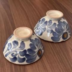 【ギフトラッピング済】やちむん マカイ 夫婦茶碗セット 青唐草のサムネイル