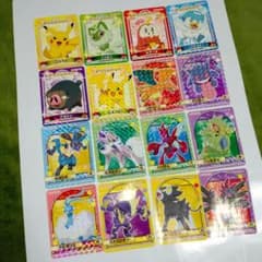 【２６日までお値下げ】丸美屋 ポケモンキラキラシール １６枚セットのサムネイル