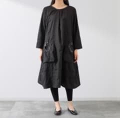 美品】創作りょう 紬調生地 パッチワーク 変わりポケット ワンピース 