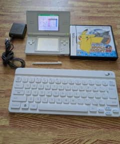 Nintendo DS Lite console, Pokémon Typing software, wireless keyboard