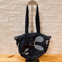 ミナペルホネン ミャオバッグ plover トートバッグ ネイビー 小鳥柄 ミナペルホネン ミャオバッグ plover トートバッグ ネイビー 小鳥柄